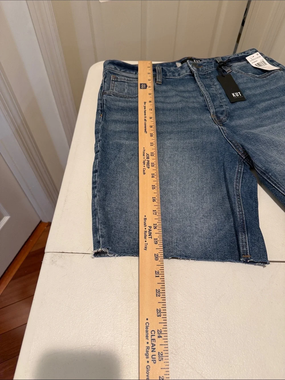 NWT Kut from the Kloth Margot Long Short Denim Raw Hem Cuff or Not High Rise 12